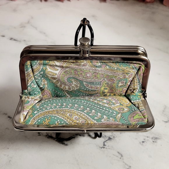 HOBO Mini Lauren Vintage Distressed Black Leather Wallet - Picture 3 of 9